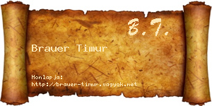 Brauer Timur névjegykártya